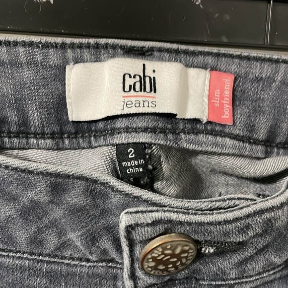 CAbi Slim Boyfriend Gray Wash Jeans Size 2 - Picture 2 of 10